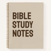 Bible Study Notes – Taupe Brown Minimalist ノートブック (正面)