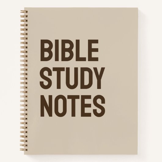 Bible Study Notes – Taupe Brown Minimalist ノートブック (正面)