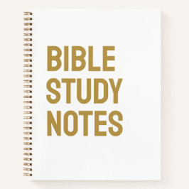 Bible Study Notes – White & Gold Spiral Notebook ノートブック