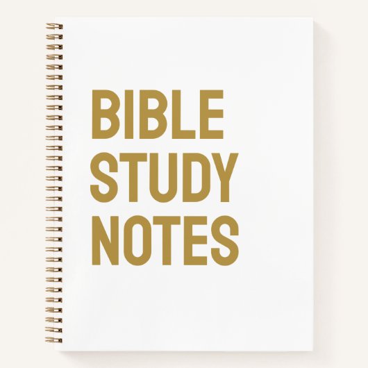 Bible Study Notes – White & Gold Spiral Notebook ノートブック (正面)