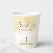 Bible Verseで金ゴールド抽象芸術を卒業 紙コップ (裏面)