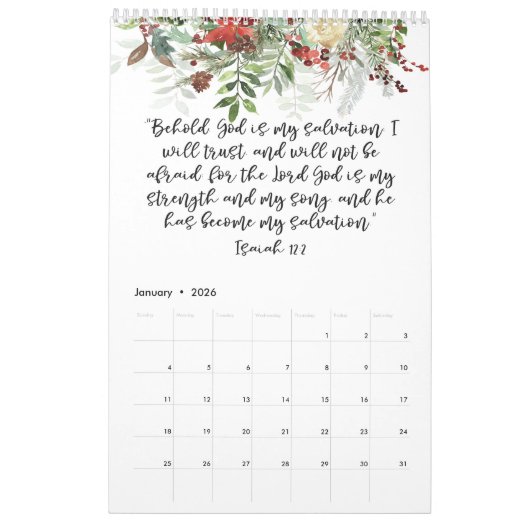 Bible Verse 2026 Wall Calendar カレンダー (1月 2026)
