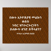 Bible Verse about Etiopia 13 23 Amharic ポスター (正面)