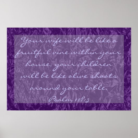 bible verse about family Psalm 128:3 ポスター (正面)