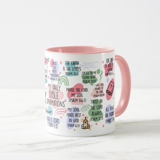 Bible Verse Affirmations Mug マグカップ (正面右)