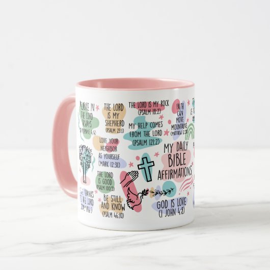 Bible Verse Affirmations Mug マグカップ (正面左)