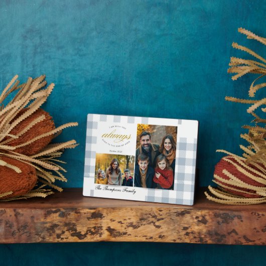 Bible Verse Blue Family Photo Collage Scripture フォトプラーク (側面)