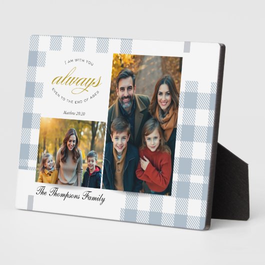 Bible Verse Blue Family Photo Collage Scripture フォトプラーク (側面)