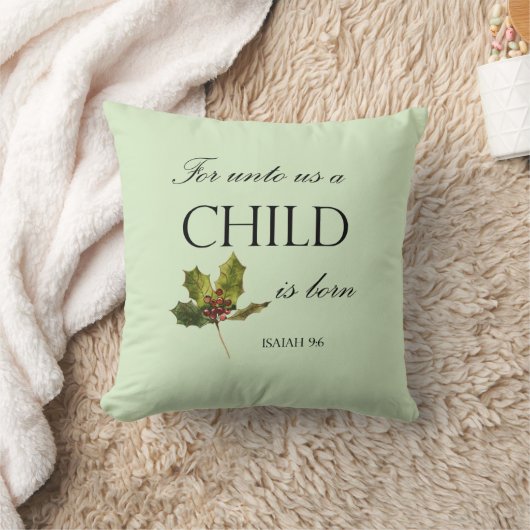 Bible Verse Christmas Throw Pillow クッション (ブランケット)