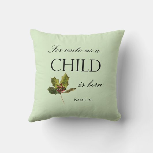 Bible Verse Christmas Throw Pillow クッション (裏面)