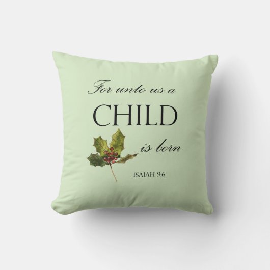 Bible Verse Christmas Throw Pillow クッション (正面)
