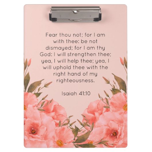Bible Verse Clipboard | Pink Floral Design クリップボード (正面)