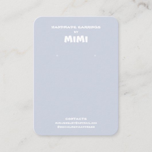 Bible Verse Earring Display  Business Card 名刺 (正面)