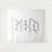Bible Verse Elegant Calligraphy Wedding Backdrop  タペストリー (正面(横))