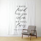 Bible Verse Elegant Calligraphy Wedding Backdrop  タペストリー (インサイチュ)