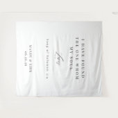 Bible Verse Elegant Calligraphy Wedding Backdrop  タペストリー (正面(横))