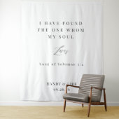 Bible Verse Elegant Calligraphy Wedding Backdrop  タペストリー (インサイチュ)