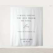 Bible Verse Elegant Calligraphy Wedding Backdrop  タペストリー (正面)