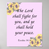 Bible Verse, Exodus 14:14 ポスター (正面)