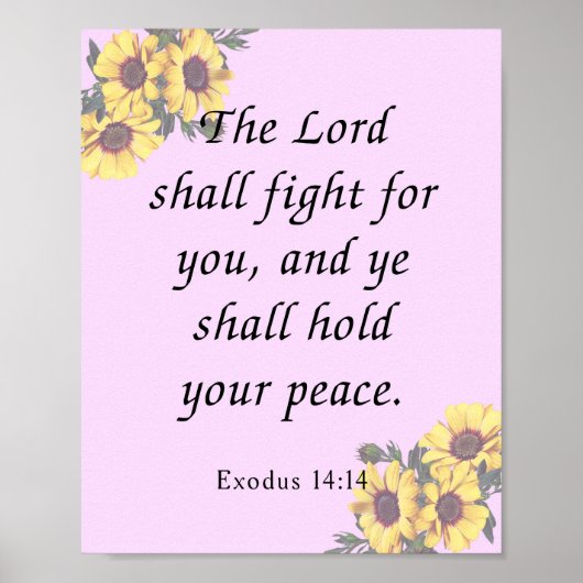 Bible Verse, Exodus 14:14 ポスター (正面)