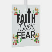 Bible Ver'se 'FAITH'' Reindeer Brown ガラスオーナメント (正面右)