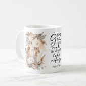Bible Verse Floral Coffee Mug コーヒーマグカップ (正面左)