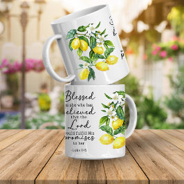 Bible Verse Floral Lemon Mug コーヒーマグカップ