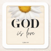 Bible verse Floral scripture  スクエアペーパーコースター (正面)