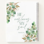 Bible Verse Green Gold Leaves Notebook ノートブック (裏面)