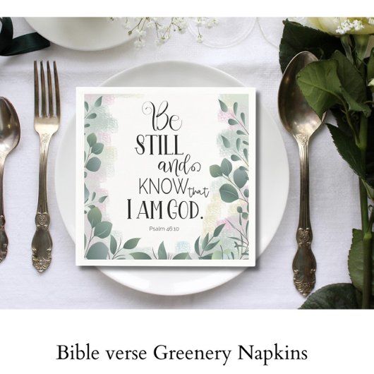 Bible verse Greenery スタンダードカクテルナプキン