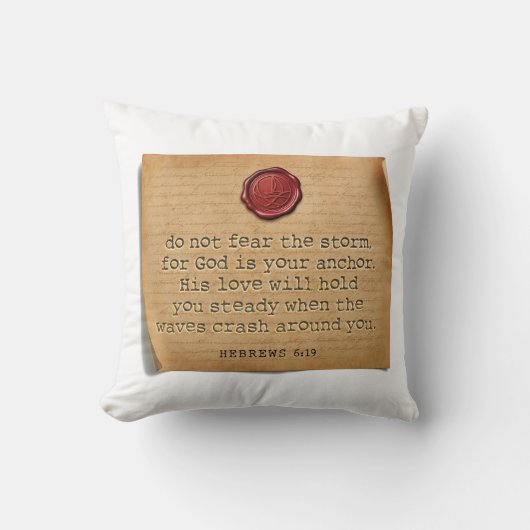 BIBLE VERSE - Hebrews 6:19 - Throw Pillow クッション (正面)