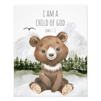 Bible Verse I am a Child of God John 1 フォトプリント
