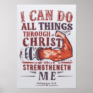 Bible Verse - I Can Do All Things Through Christ ポスター