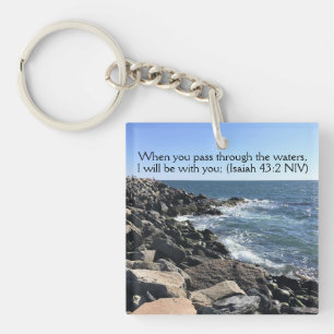 Bible Verse I Will Be With You Photo of 海 キーホルダー