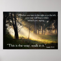 Bible Verse Isaiah 30:21これが道のポスター