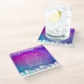 Bible Verse Jeremiah 29:11星と家 ガラスコースター (アングル)