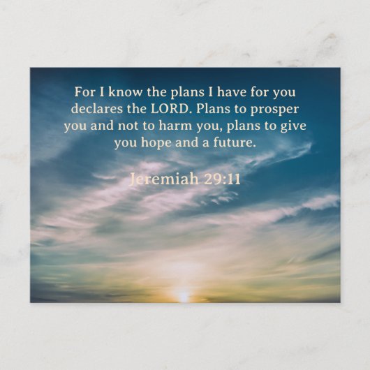 Bible Verse Jeremiah 29:11 ポストカード (正面)