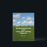 Bible verse, John 10:27, ポストカード<br><div class="desc">Famous scripture verse,  John 10:27,  My sheep listen to my voice; I know them,  and they follow me.</div>