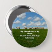 Bible verse, John 10:27, 缶バッジ (正面&裏面)