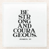 Bible verse Joshua  ガラスコースター (正面)