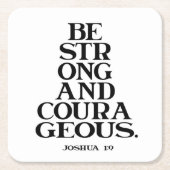 Bible verse Joshua スクエアペーパーコースター (正面)