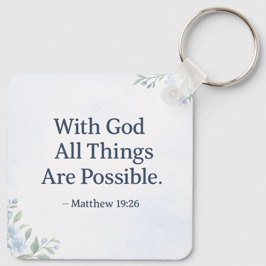 Bible Verse Keychain He Restores My Soul キーホルダー (裏面)