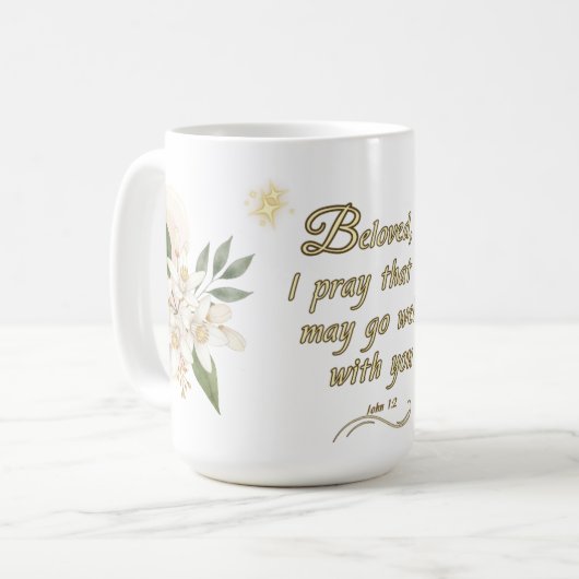 Bible Verse Mug John 14:3 Elegant Design コーヒーマグカップ (正面左)