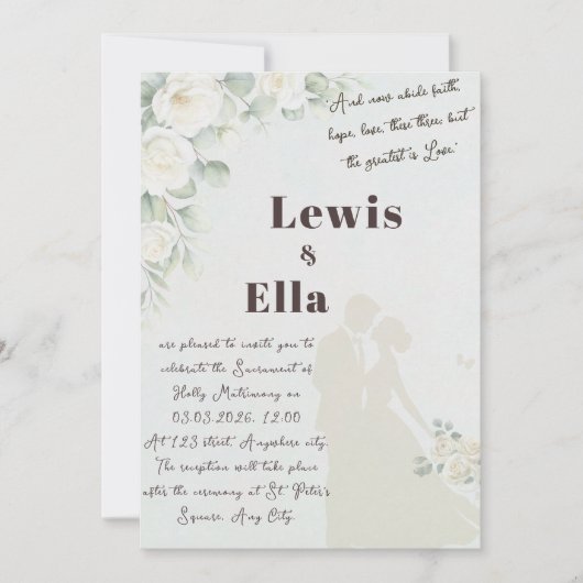 Bible verse Orthodox Wedding Invitation 招待状 (正面)