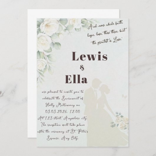 Bible verse Orthodox Wedding Invitation 招待状 (正面/裏面)