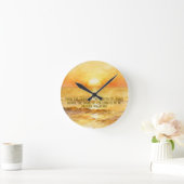 Bible Verse Personalized Sunrise Ocean Wall Clock ラウンド壁時計 (ホーム)