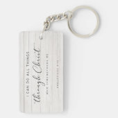 Bible Verse Philippians 4:13わたしはすべての事をすることができる キーホルダー (裏面)