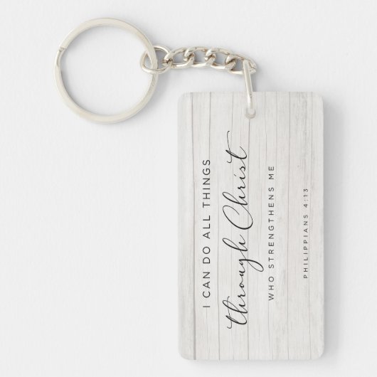 Bible Verse Philippians 4:13わたしはすべての事をすることができる キーホルダー (正面)