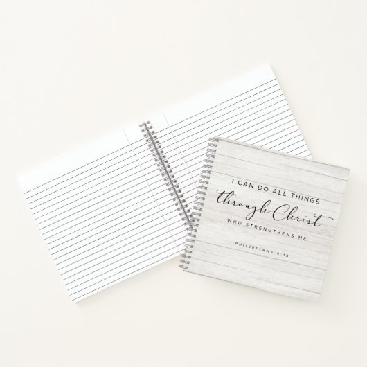 Bible Verse Philippians 4:13わたしはすべての事をすることができる ノートブック (内部)
