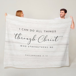 Bible Verse Philippians 4:13わたしはすべての事をすることができる フリースブランケット